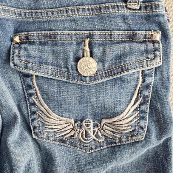 Rock & Republic Jeans Women's Size 2 (28x26) Embroidery Flap Pocket Med Wash - Picture 7 of 16